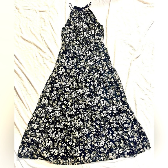 The Loft Women’s Floral Halter Maxi Dress Summer Casual Size Small Petite - Picture 1 of 16
